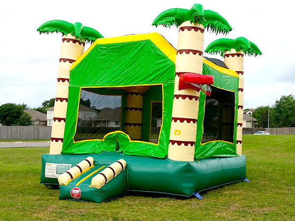 Palm Tree Bounce House W/ Basketball Goals Palm Tree Bounce House W/ Basketball Goals